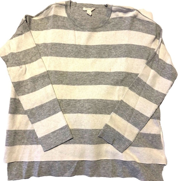 Eileen Fisher Sweaters - Eileen Fisher‎ Long Sleeve Knit Sweater/Shirt; Charcoal/Grey Stripes; Size XXS